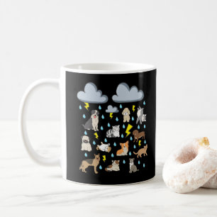 Funny English Idiom Raining Katzen und Hunde Welpe Kaffeetasse