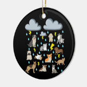 Funny English Idiom Raining Katzen und Hunde Welpe Keramik Ornament (Links)