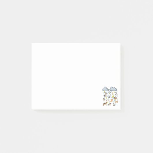 Funny English Idiom Raining Katzen und Hunde Welpe Post-it Klebezettel (Vorderseite)