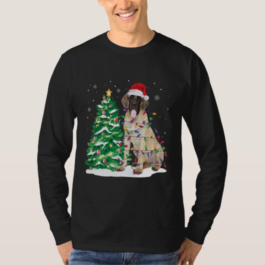 Funny English Mastiff Christmas Lights Shirt (Vorderseite)