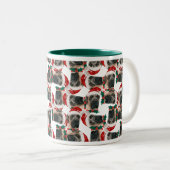 Funny English Mastiff Christmas Pattern Zweifarbige Tasse (VorderseiteRechts)