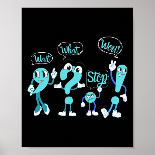 Funny English Punctuation Design Sticker Poster (Vorne)
