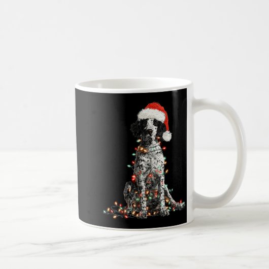 Funny English Setter Christmas Graphics Dog Lights Kaffeetasse (Rechts)