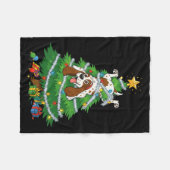 Funny English Springer Spaniel Dog Christmas Tree Fleecedecke (Vorderseite (Horizontal))
