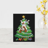 Funny English Springer Spaniel Dog Christmas Tree Karte (Gelbe Blume)