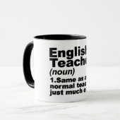 Funny English Teacher Definition Tasse (Vorderseite Links)