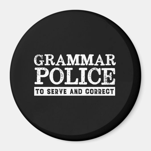 Funny English Teacher Grammar Police Magnet (Vorne)