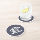 Funny English Teacher Stille korrigiert Grammatik Getränkeuntersetzer (Seite)