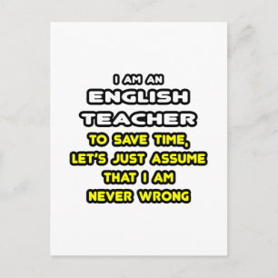 Funny English Teacher T-Shirts and Gifts Postkarte