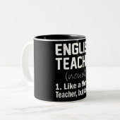 Funny English Teacher Zweifarbige Tasse (Vorderseite Links)