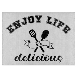 Funny Enjoy Life Es ist köstliche Küche Schneidebrett