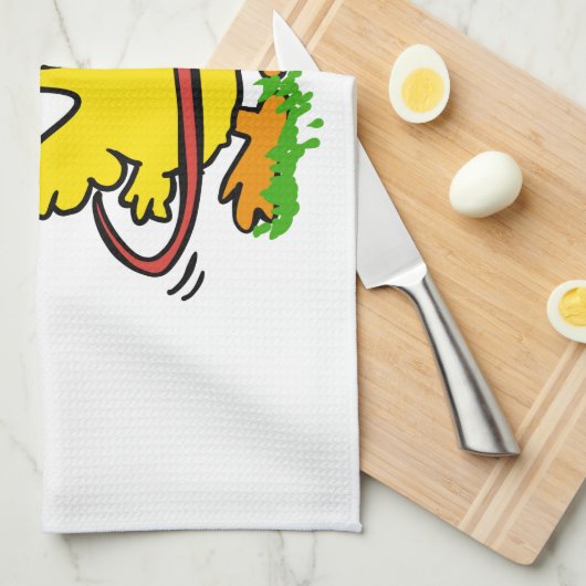 Funny Entenhula| Hintergrundfarbe auswählen Geschirrtuch (Viertel Falte)