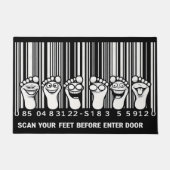 Funny Entertainment Footprint Barcode Doormat Fußmatte (Vorderseite)