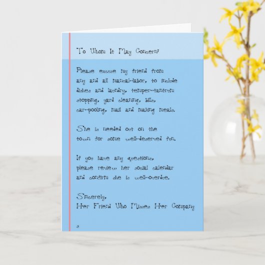 Funny Entschuldigung to Go Out With Friend Thinkin Karte (Gelbe Blume)