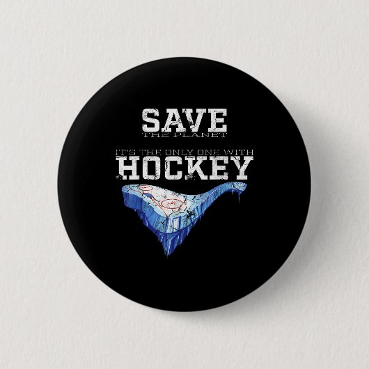 Funny Environmental Protection Gerettet Hockey Pla Button (Vorderseite)