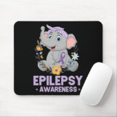 Funny Epilepsy Awareness Blume Elephant Ribbon 1 Mousepad (Mit Mouse)