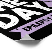 Funny Epilepsy Awareness Seize The Day Ribbon  Poster (Ecke)