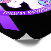 Funny Epilepsy Awareness Unicorbon 1 Poster (Ecke)