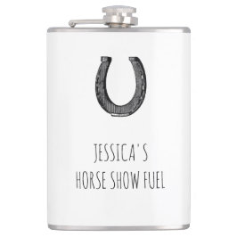 Funny Equestrian Vintag Horseshoe Horse Show Flachmann