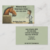 Funny Equine Veterinary Business Card Visitenkarte (Vorne/Hinten)