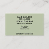 Funny Equine Veterinary Business Card Visitenkarte (Rückseite)