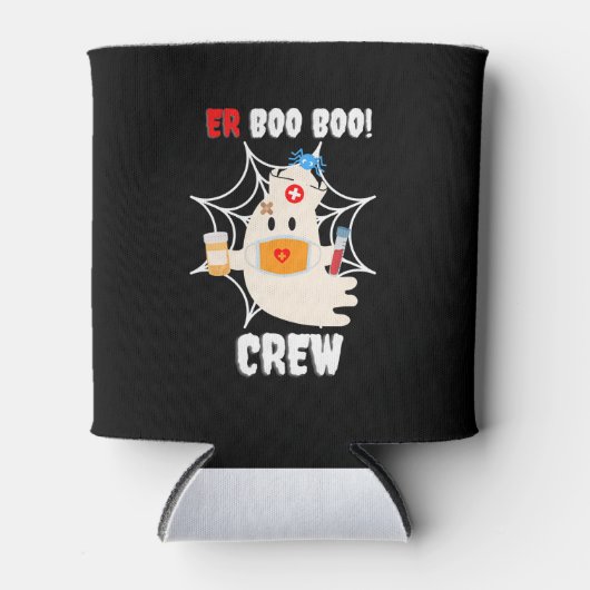 Funny ER Boo Crew Nurse Halloween Niedlicher Geist Dosenkühler (Vorderseite)