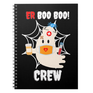 Funny ER Boo Crew Nurse Halloween Niedlicher Geist Notizblock