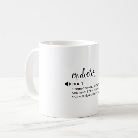 Funny ER Doctor Definition Kaffeetasse (Vorderseite Links)