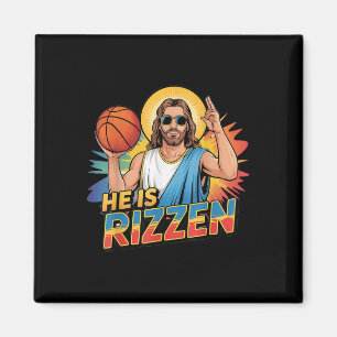 Funny er ist rizzen Jesus Shirt Basketball Boys Ki Magnet