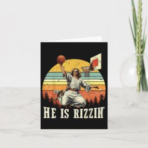 Funny, er ist Rizzin Jesus spielen Basketball Chri Karte