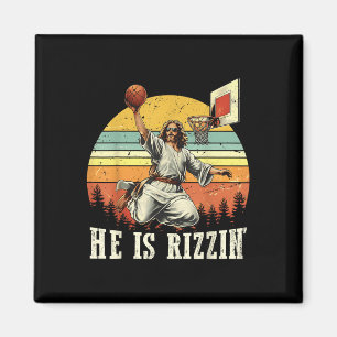 Funny, er ist Rizzin Jesus spielen Basketball Chri Magnet