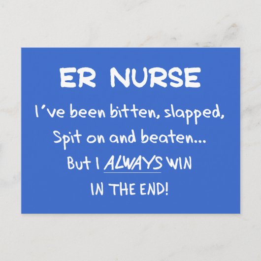 Funny ER Nurse Geschenke Postkarte (Vorderseite)
