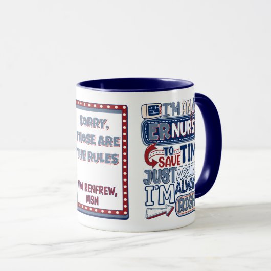 Funny ER Nurse immer gleich Spaß im Notfall Tasse (VorderseiteRechts)