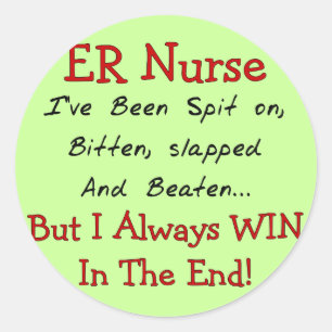 Funny ER Nurse T - Shirt und Geschenke Runder Aufkleber
