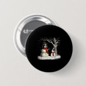 Funny Er Spaniel Dog In The Snow Tree Christmas Wi Button (Vorne & Hinten)