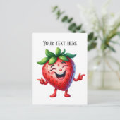 Funny Erdbeeren Liebhaber fügen Text hinzu Postkarte (Stehend Vorderseite)