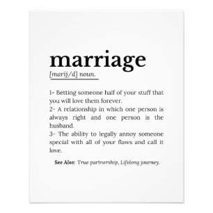 Funny Eriage Definition Typografie Zitat Fotodruck