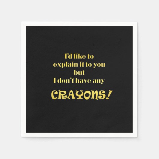 Funny erklären mit Crayons Joke Serviette (Vorderseite)