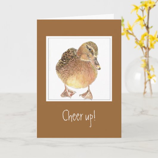 Funny ermutigen, Cheer Up - Duck Card Karte (Gelbe Blume)