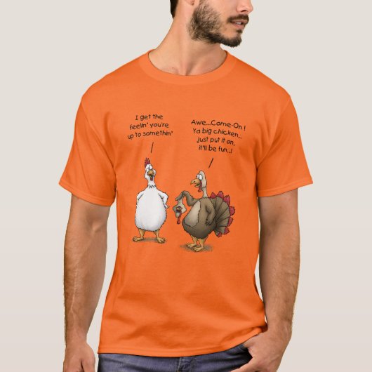 Funny Erntedank Big Chicken Es wird Spaß Türkei T-Shirt (Vorderseite)