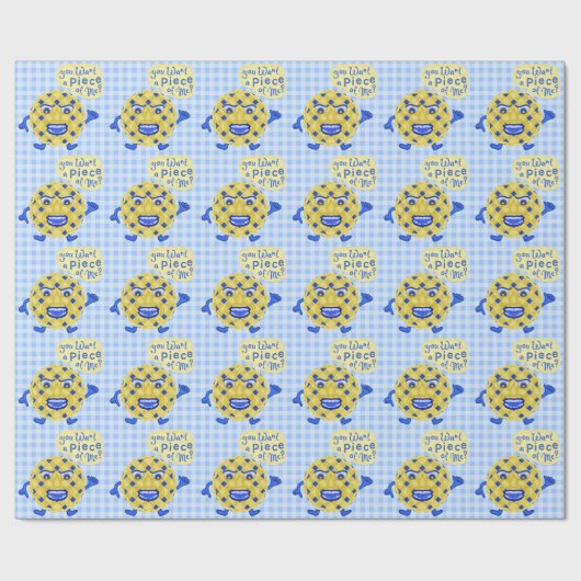 Funny Erntedank Blueberry Pie Piece of Me Pun Geschenkpapier (Flach)