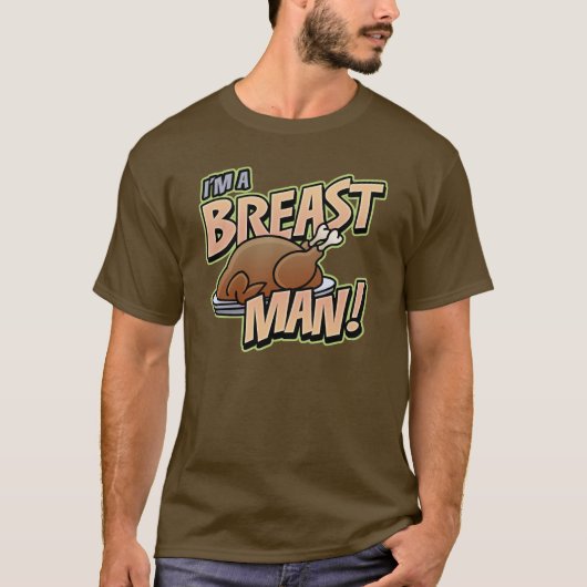 Funny Erntedank Breast Man Basic dunkel t Shirt (Vorderseite)