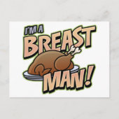 Funny Erntedank Breast Man gibt Postkarte (Vorderseite)