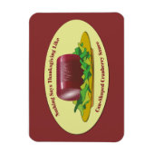 Funny Erntedank Canned Cranberry Sauce Magnet (Vertikal)