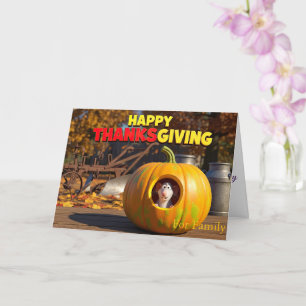 Funny Erntedank Card mit Rat und Pumpkin Karte