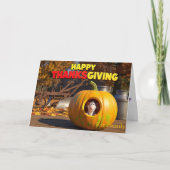 Funny Erntedank Card mit Rat und Pumpkin Karte (Vorderseite)
