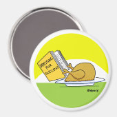Funny Erntedank Cartoon Türkei und Dressing Magnet (Vorderseite/Rückseite)