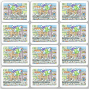 FUNNY ERNTEDANK DAY PARADE TÜRKEY BALLOON AUFKLEBER