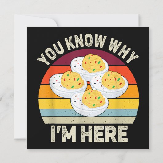 Funny Erntedank Deviled Eggs Sie wissen, warum ich Einladung (Rückseite)