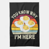 Funny Erntedank Deviled Eggs Sie wissen, warum ich Geschirrtuch (Vertikal)